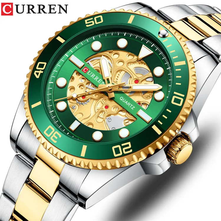 CURREN 8412 зрелые очаровательные мужские деловые кварцевые часы Элитные с ремешком из нержавеющей стали наручные