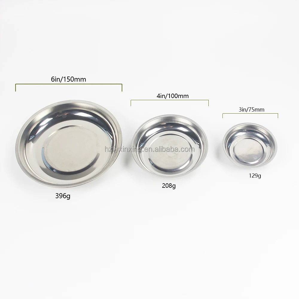 3/4/6 in Round Magnetic Bowl Trays Set Stainless Steel Magnet Tool Tray Parts Holder for Screws/Sockets/Bolts