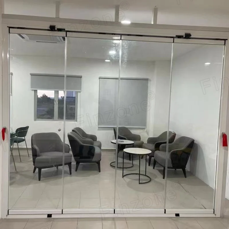 chic transparent Finzone exterior waterproof frameless folding glass door