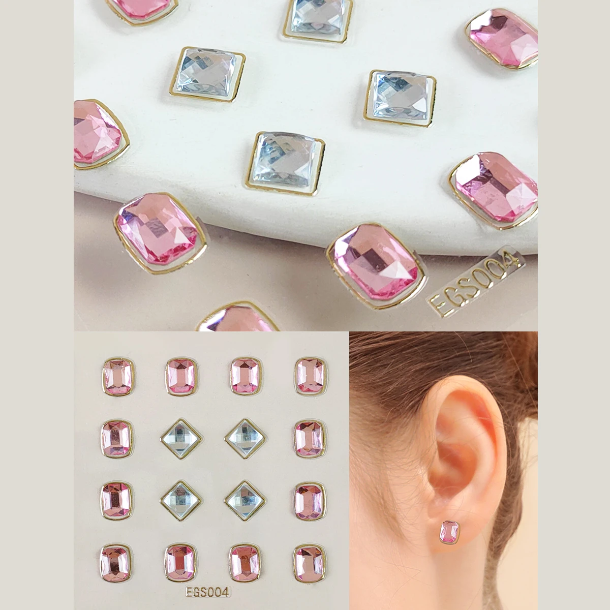 OEM 2023 Butterfly Ear Studs Ear Gem Stickers Light Luxury Ear Jewel Design tattoo stickers beauty products