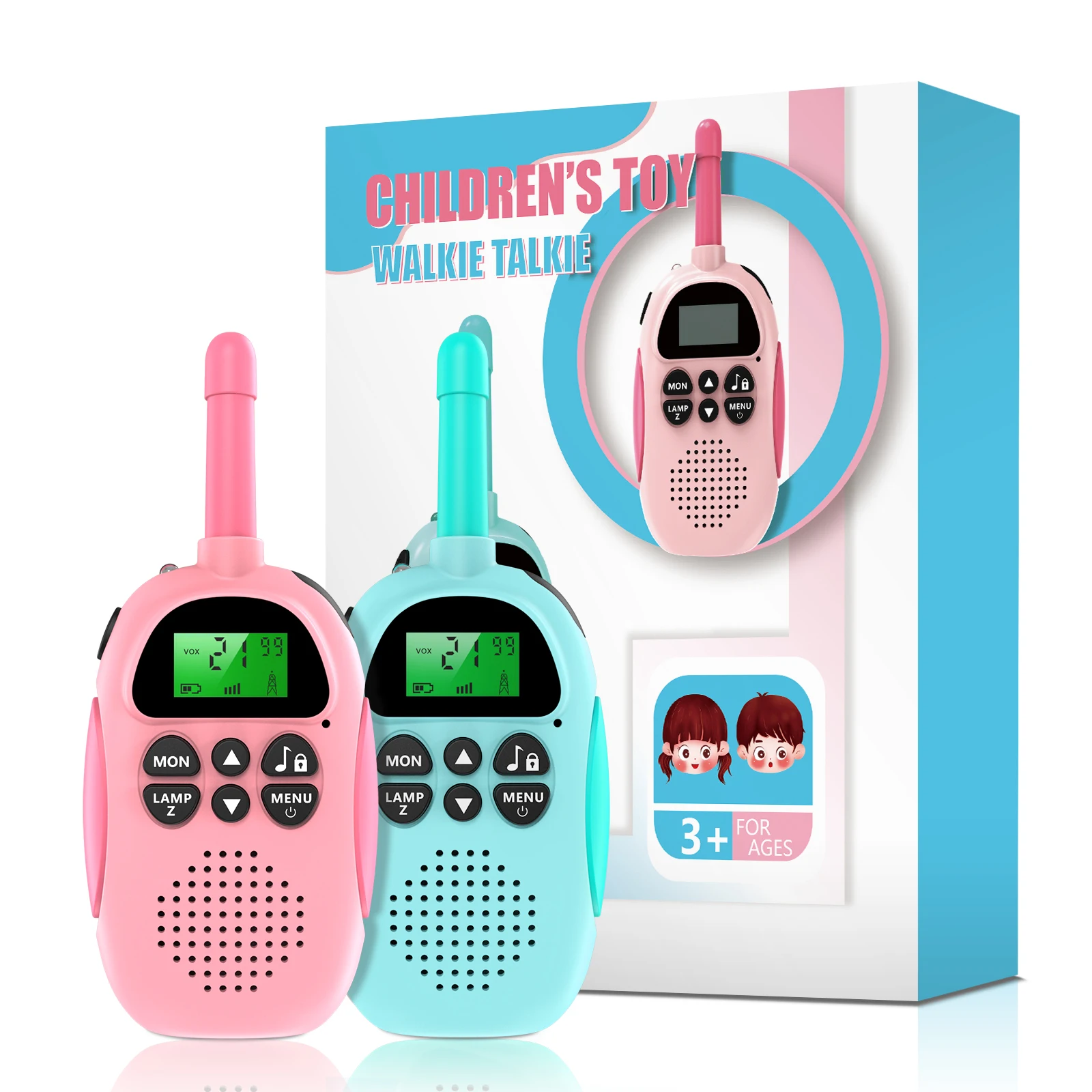 mini walkie talkie long range small walkie talkie 2 pieces walkie talkie with light