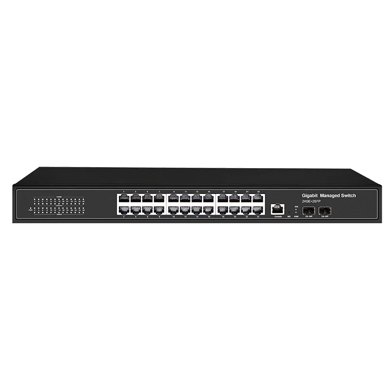 Gigabit 24 PoE 2 SFP Fiber Ports Managed Ethernet Layer 2 Switch Support Qos VLAN STP