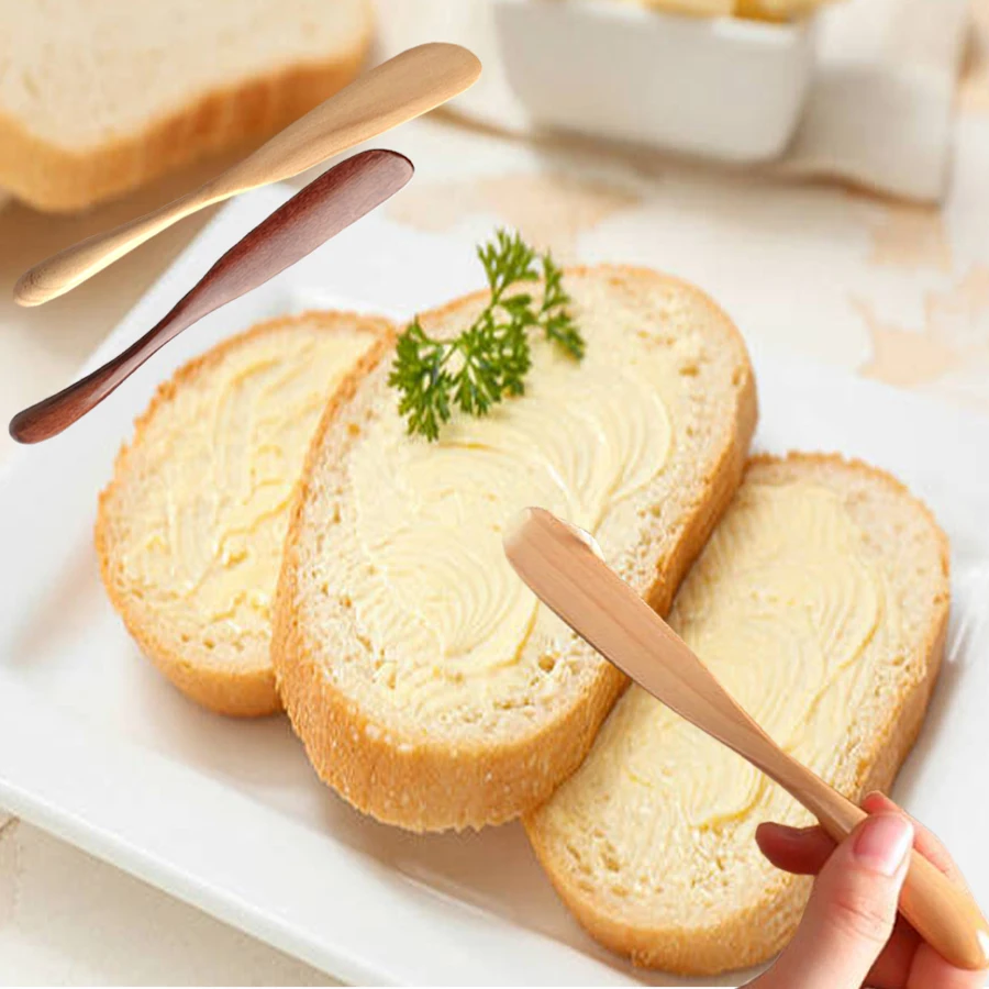 Fashion creative exquisite natural wooden butter knife cheese spreader handmade kitchen wooden tools