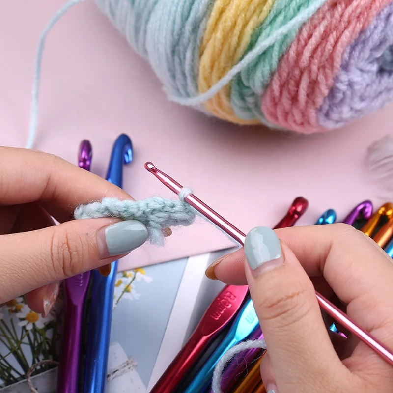 
0.6mm-6.5mm 22pcs/set Best Selling Knitting tool sweater needle metal Crochet stainless steel aluminum alloy Crochet Hook Set 