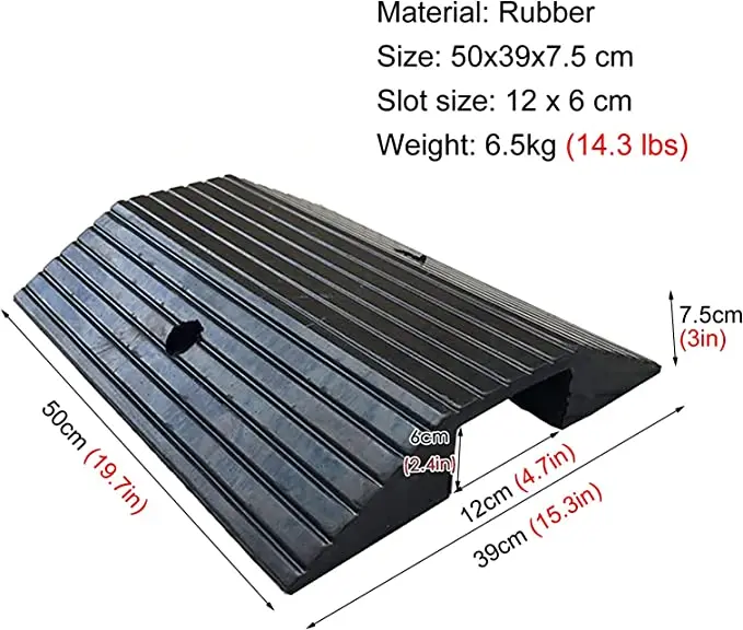 Rubber Ramp Portable Wheelchair Uphill Pad Heavy Duty Door Threshold for Bridge Road Along The Slope Threshold Slope Step Road