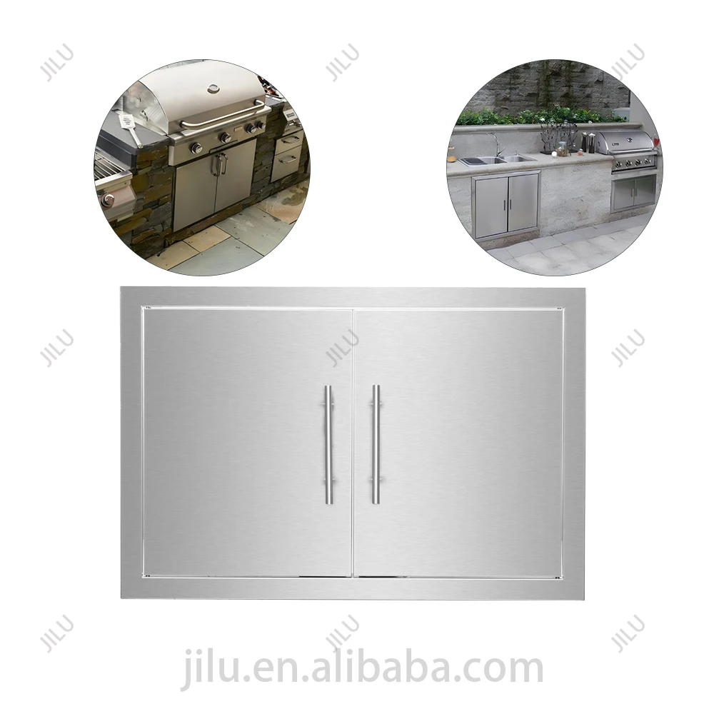 Высокое качество низкая цена 304 нержавеющая сталь Buit-In водонепроницаемая дверь кухонного шкафа для уличной кухни с барбекю