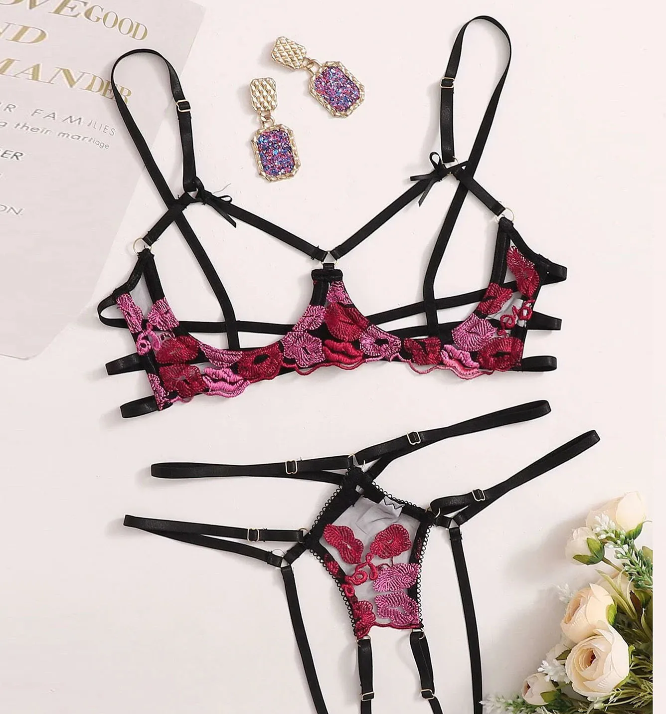 2021 Female transparent lingerie wholesale open crotch bodysuit see through lingerie nighty costume erotic lingerie
