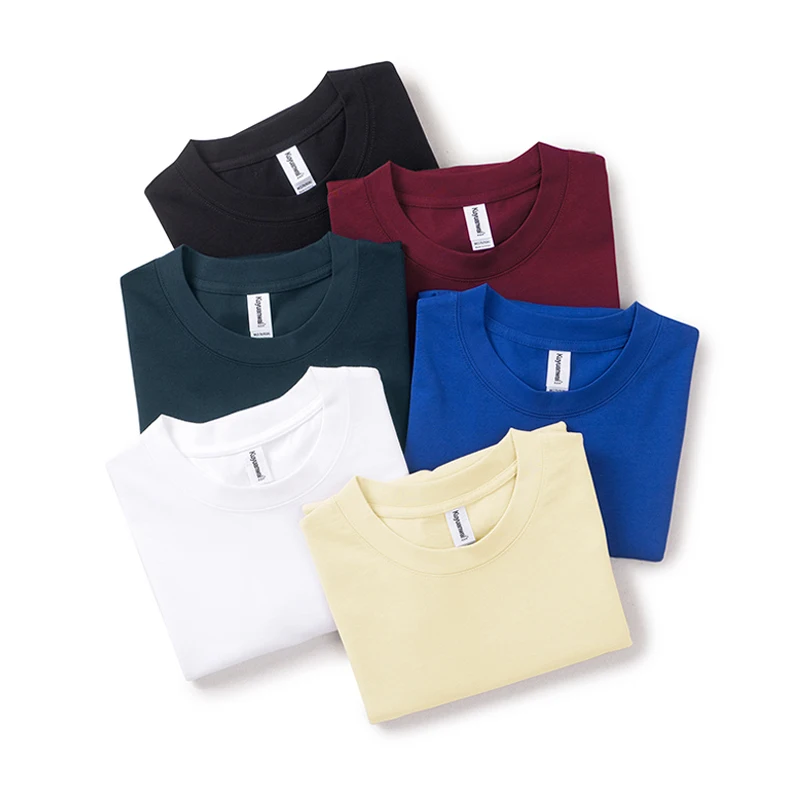 solid color unisex 100% Cotton 240gsm mens Tops O-neck Sport custom logo multi color  oversize blank T Shirts