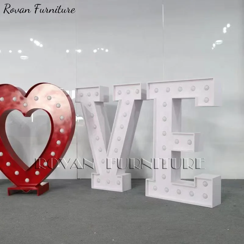 Modern design  high quality led LOVE light backdrop stand for wedding decorations