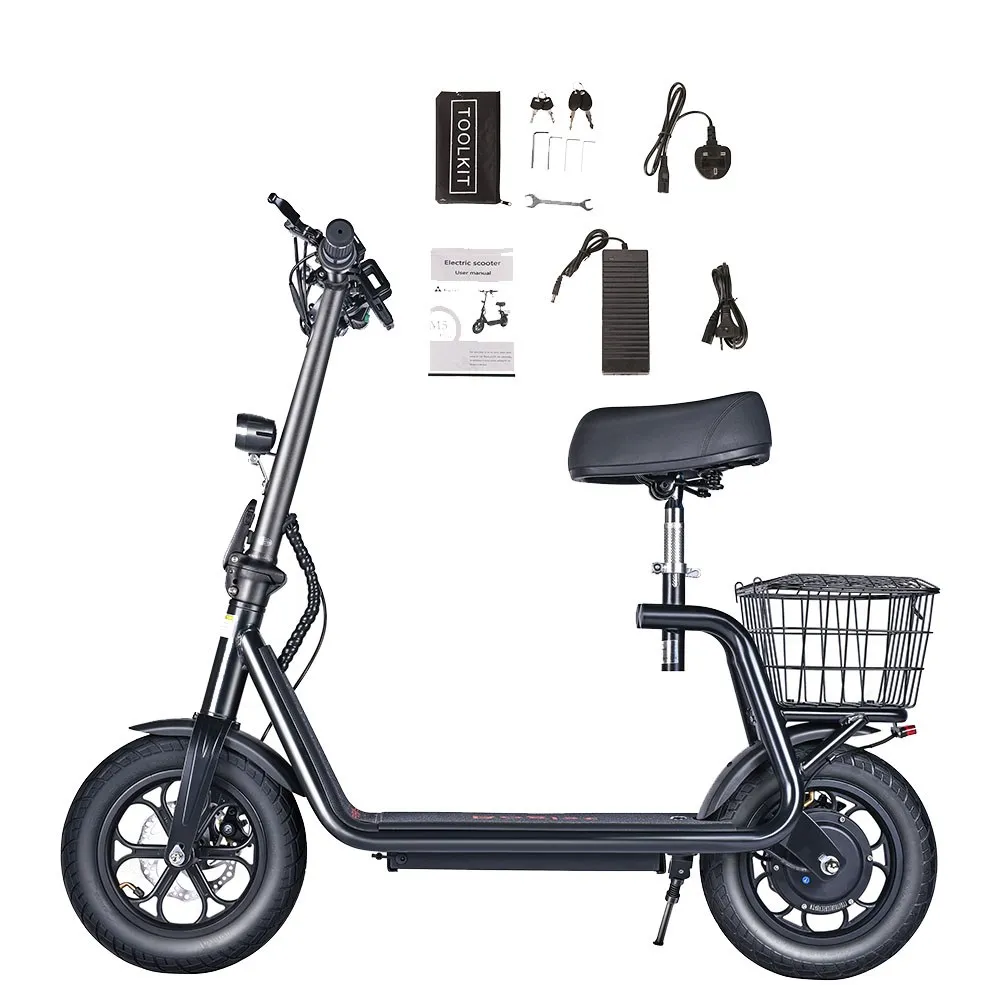 
2021 new arrival UK warehouse adult 500w 11ah 48V 40km/h M5 PRO 12inch fat tires folding e electric scooter 