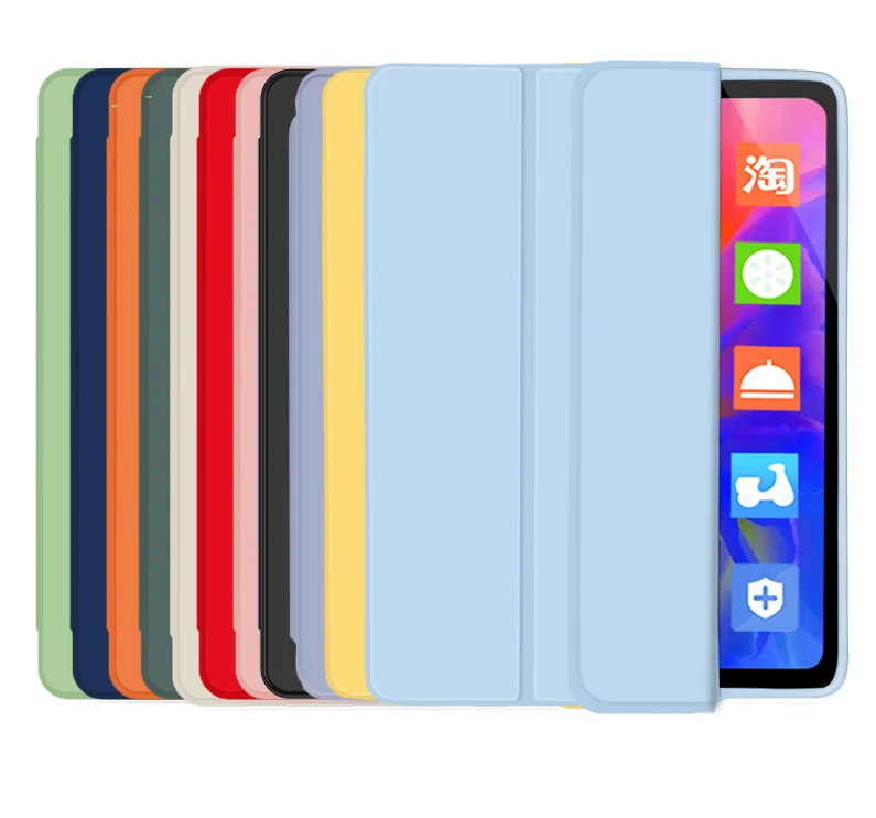 Оптовая продажа с фабрики, трехскладной кожаный чехол для планшета Samsung galaxy tab S7 + 12,4 дюйма 2021 S7 FE T970 T735C, чехол для планшета s7