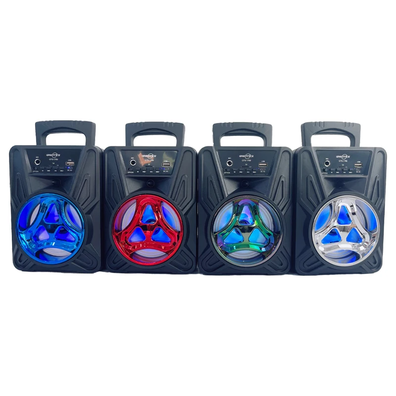GTS-1780 4 Inch 5W Outdoor Boombox Radio Fm Portability Wireless Subwoofer Speaker Portable Mini Radio Karaoke Microphones