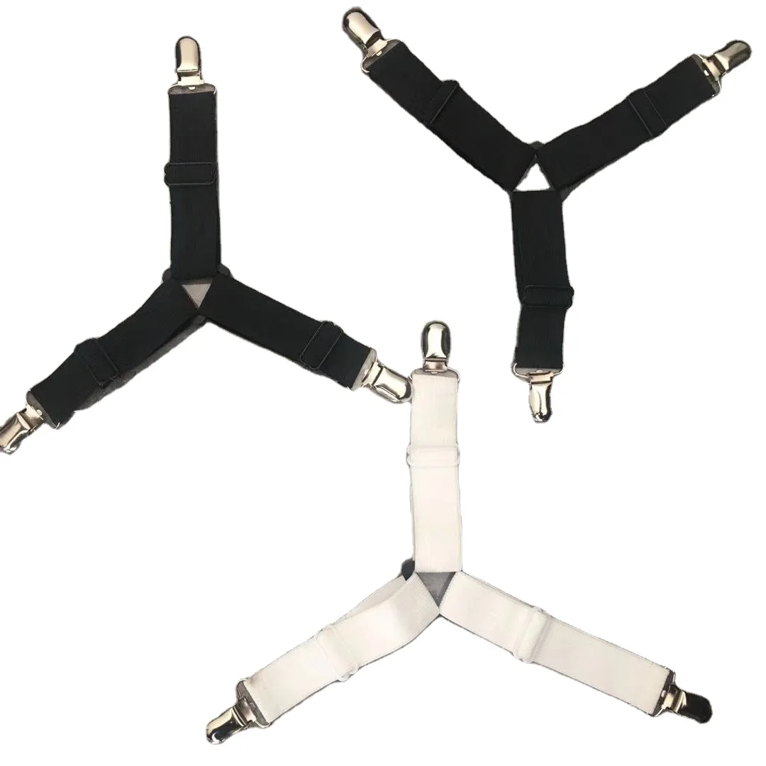 4 pcs Black Mattress Cover Clips to Hold Sheets in Place Adjustable Bed Bands Elastic Fasten Bed Sheet Holder Corner Straps