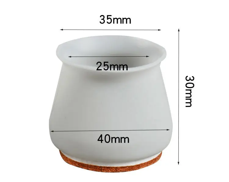 Factory Direct Supplier Noise Cancelling 2 inch Felt Bottom Soft Silicone Table Chair Leg Cover to Protect Floors