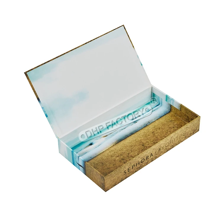 Famous Brand Cardboard Cosmetic Lipstick Lipgloss Empty Packaging Kit Black Matt Gift Paper Box With Mirror