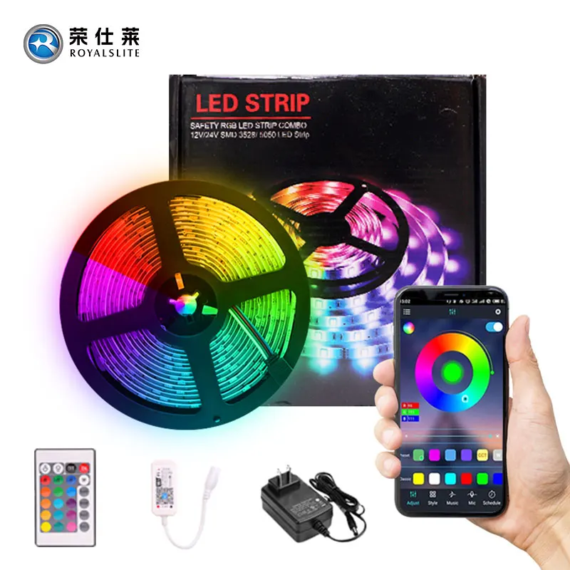 Лидер продаж 2023 новый современный умный 12 В 50 футов 15 м 5050rgb музыкальная синхронизация меняющая цвет пульт дистанционного управления гибкая умная Светодиодная панель