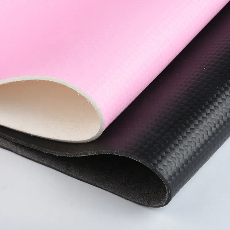 Colourful Squared Carbon fiber Grain PU Artificial Leather with Suede Flocking back for Gym pads gymnastics Palm Protector