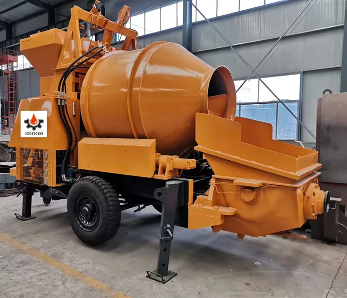 Good price SDDOM Mini portable electric diesel engine concrete mixer trailer pump for sale