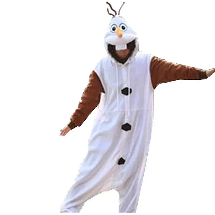 Пижама-комбинезон для взрослых с изображением Олафа, костюм на Хэллоуин и Рождество, одежда для сна унисекс, костюм талисмана Олафа