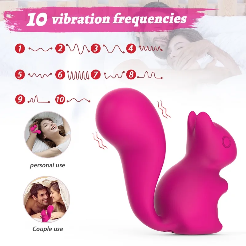 2024 Cute Animal Sex Toys Squirrel Vibrator with 10 Vibration Patterns for Female Clitoral Stimulation Massager