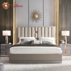 Welliton OEM & ODM древесины американский стиль A802-113 секционный набор мебели для спальни мебель современная роскошная двуспальная кровать