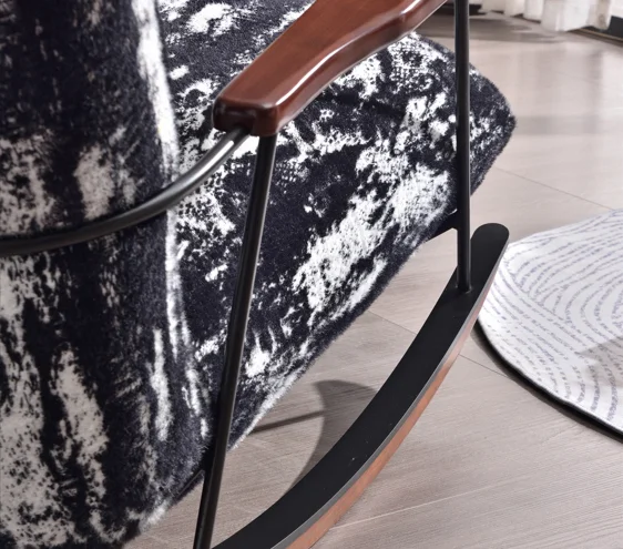 Monico Luxury Modern Leisure Chair Nordic Retro Velvet Armchair Rocking Feature Soft Reclining Sofa Home Living Room Bar