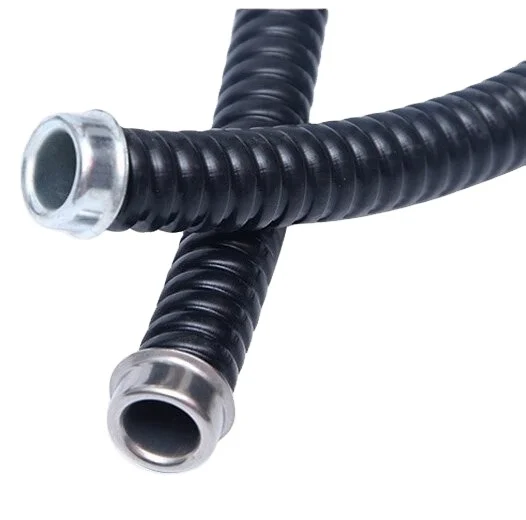 304 stainless steel threaded hose corrugated rose-proof metal cable protection pipe coated with plastic metal flexible conduit