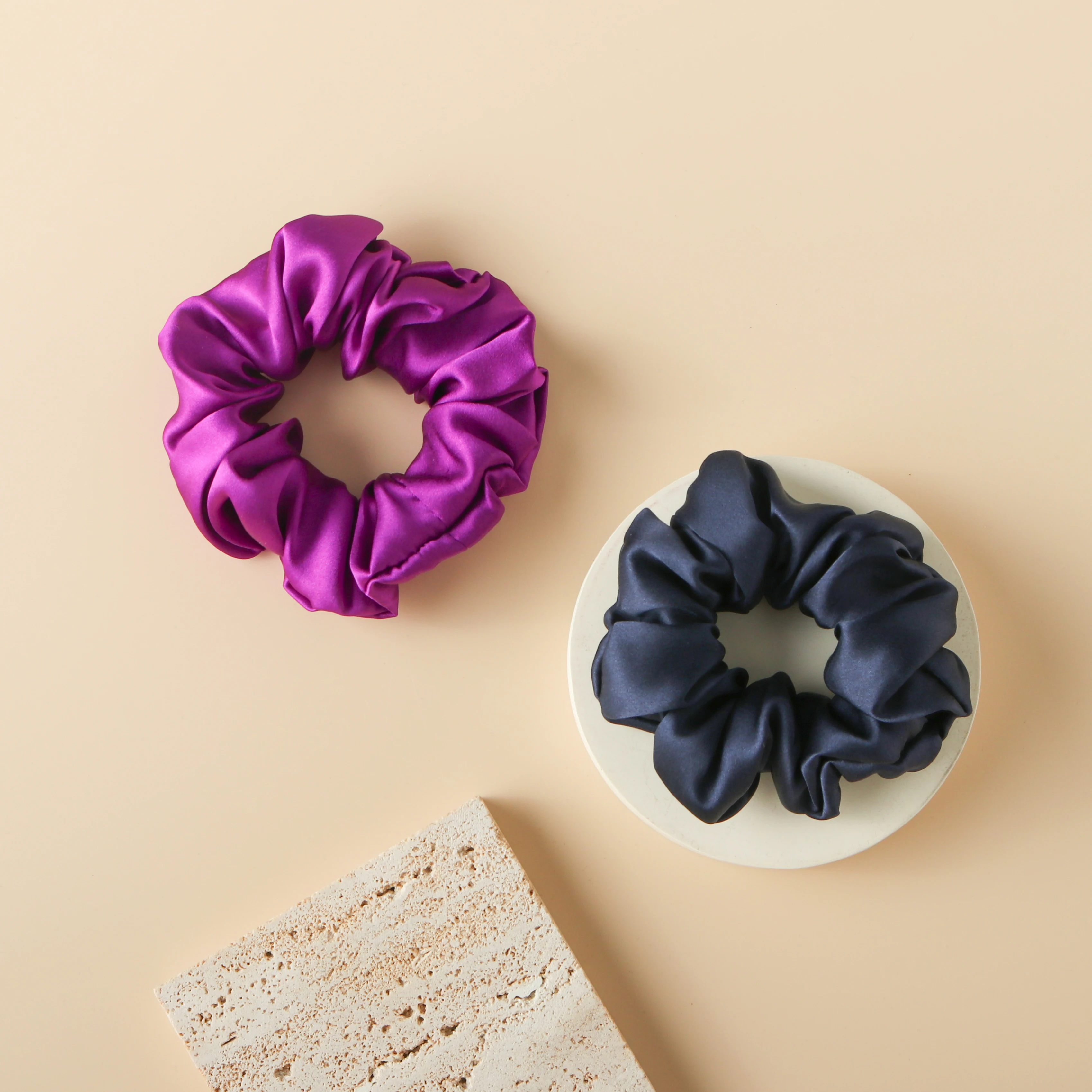 16-22momme silk hair tie 6a customizable skrunchie 1-3.5cm Scrunchies pink silk hair tie scrunchies