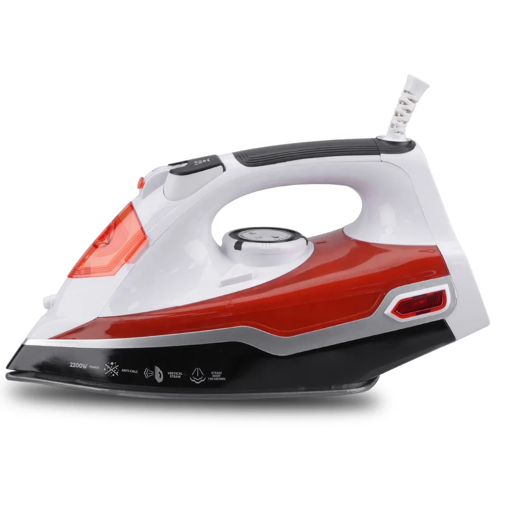 2200W 2400W Ceramic Soleplate Hand Held Household Vertical Professional Electric Steam  Iron for Clothes Anti Power Tank