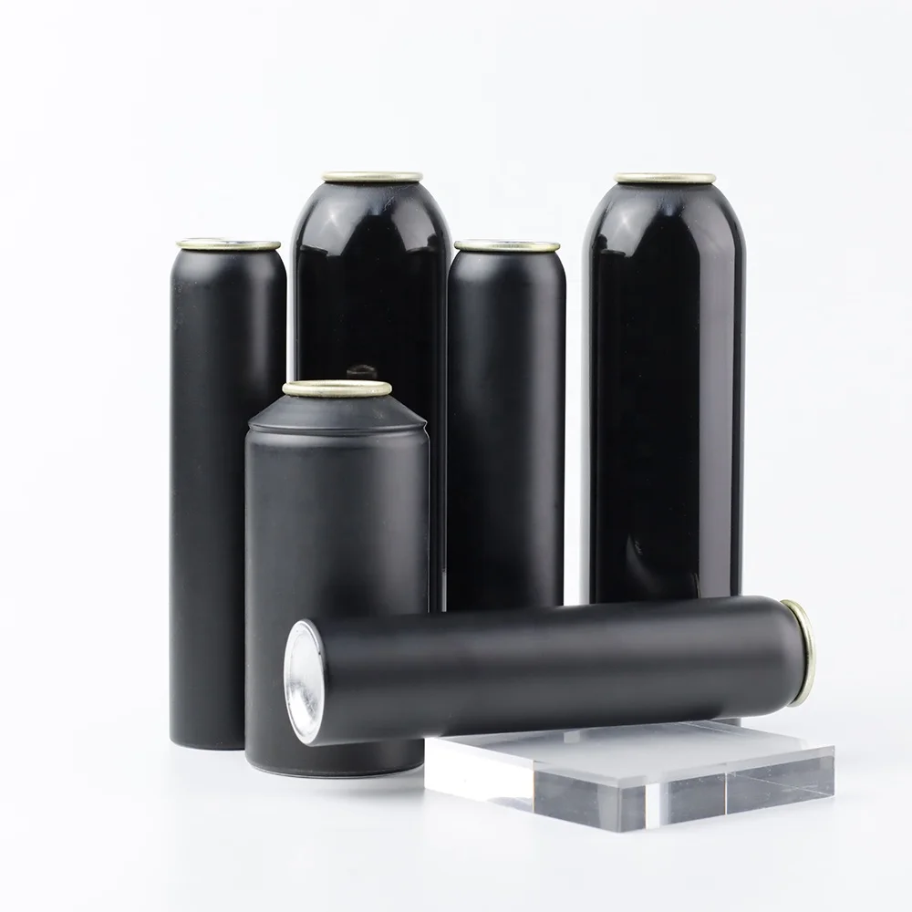 Wholesale Empty Spray Aluminum Aerosol Can Matte Black Bottle Overseas With Customized Dimension And Shape