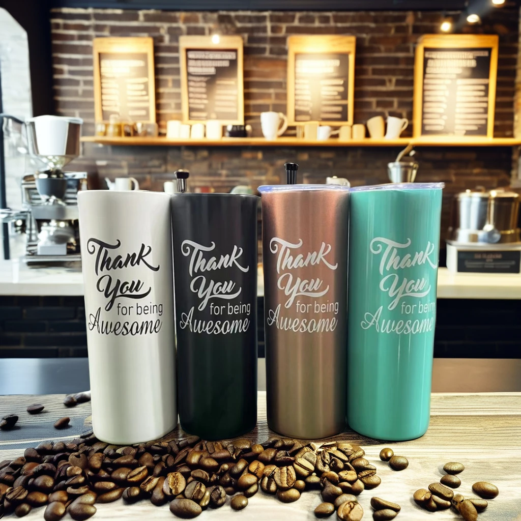 AT PACK Christmas Gift Coffee Shop Supplies 12oz 20oz 30oz Coffee Tumbler Stainless Steel Coffee Mugs With Handle With Straw