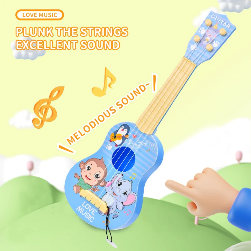Four-string Guitar Instrument Toys Musical Instruments Early Learning Music Learning Toy Baby Music Toy