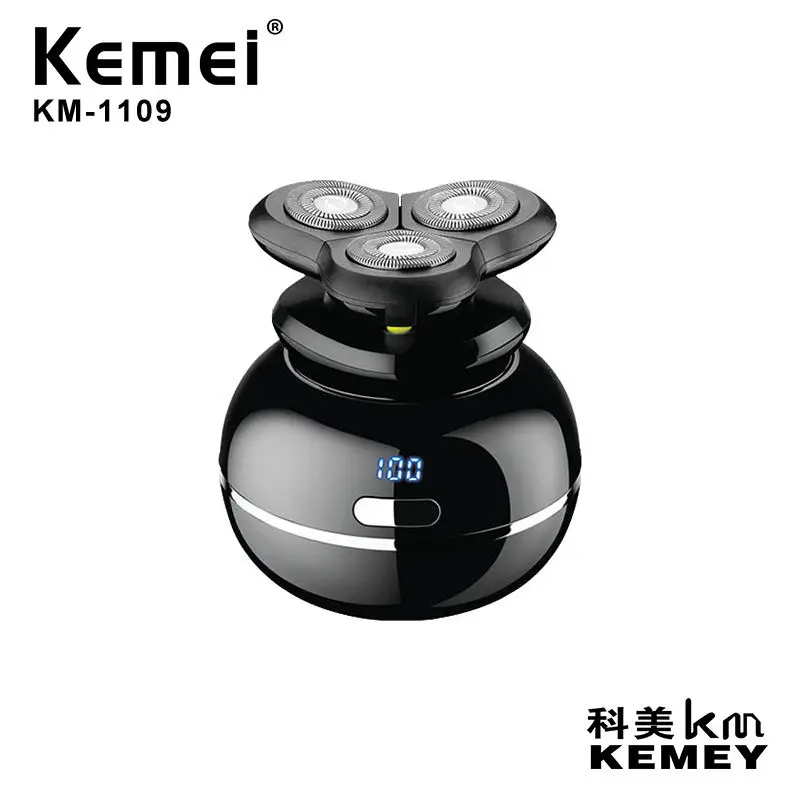 KEMEI KM-1109 Ipx4 Grade Waterproof Body Wash Lcd Digital Display 5-in-1 Shaver Set