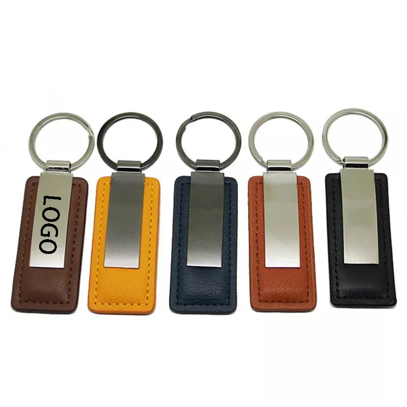 Logo Key Rings Keyring Key Pendant Metal Luxury Keychain Custom Pu Leather Sublimation Blank Leather Keychain
