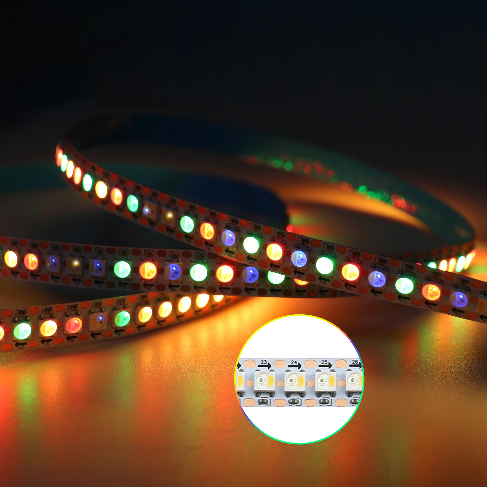 Dream Color Roll 24v 12v 5v 60 120 144 led/m Smd 5050 Rgbic Rgbw IC Sk6812 WS2812B Individually Addressable Rgb Led Strip Light