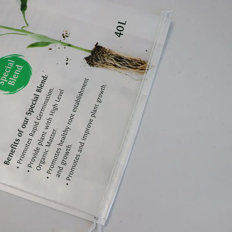 Custom 10kg 15kg 20kg 25kg 50kg Agricultural bopp laminated pp woven 40lb fertilizer sack soil green compost polypropylene bag