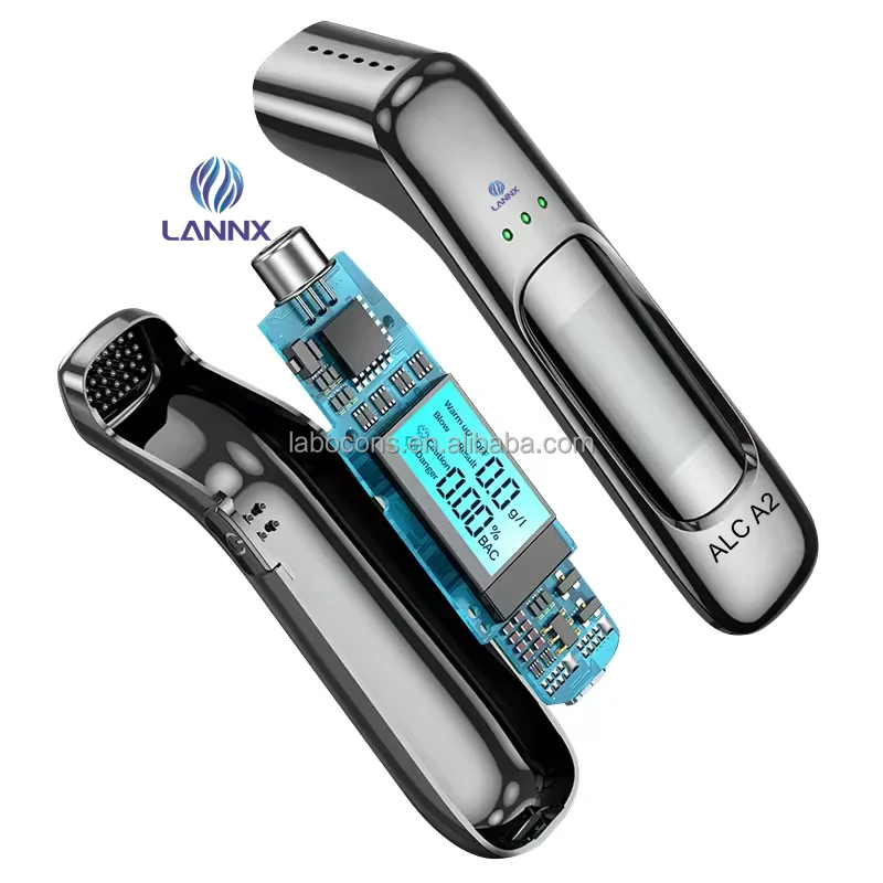 LANNX ALC A2 Quick shipping Breath Alcohol Tester Electrochemical Breathalyzer LCD Screen Digital Alcohol Sensor Breath Checker