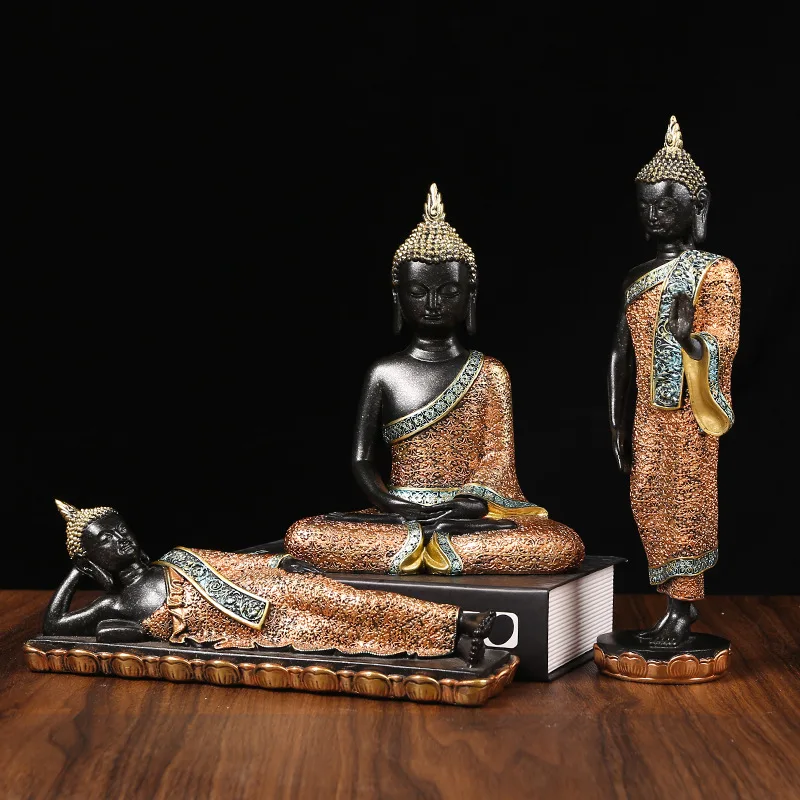 Custom Resin Zen Garden Religious Items Hindu God Statue Sakyamuni Buddha Statues For Sale Crafts Sculpture Art  Home Decoration