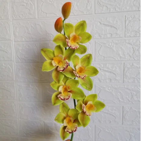 cheap price high quality single stem length 70cm 6heads 2buds PE simulation flower orchid for wedding decoration stage