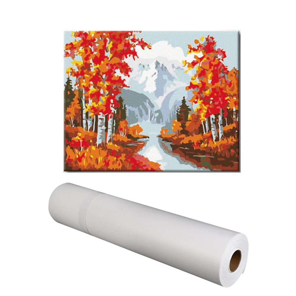 China art canvas semi glossy yellow base eco solvent poly cotton canvas roll