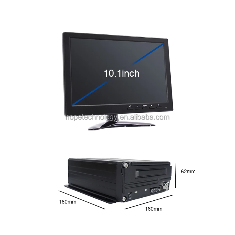 10.1Inch 4 Channel 1080P Waterproof 2TB HDD/SSD MDVR Mobile DVR Camera System Truck School Bus CCTV DVR System