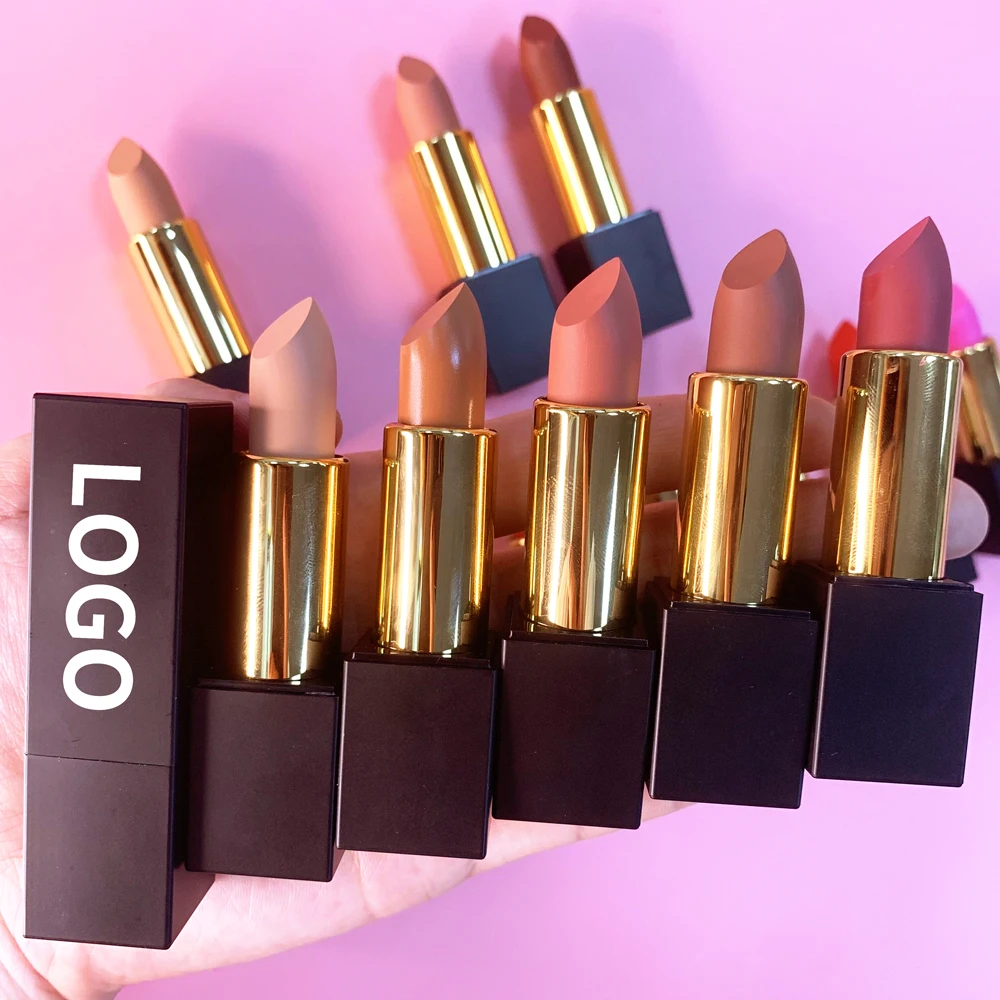 Private label high pigment long lasting waterproof makeup vegan creamy matte lipstick