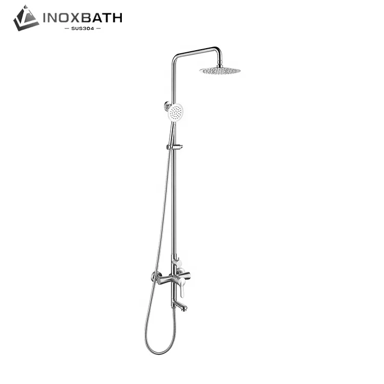 Round rainfall shower set surface mounted shower system wall mounted bathroom shower mixer