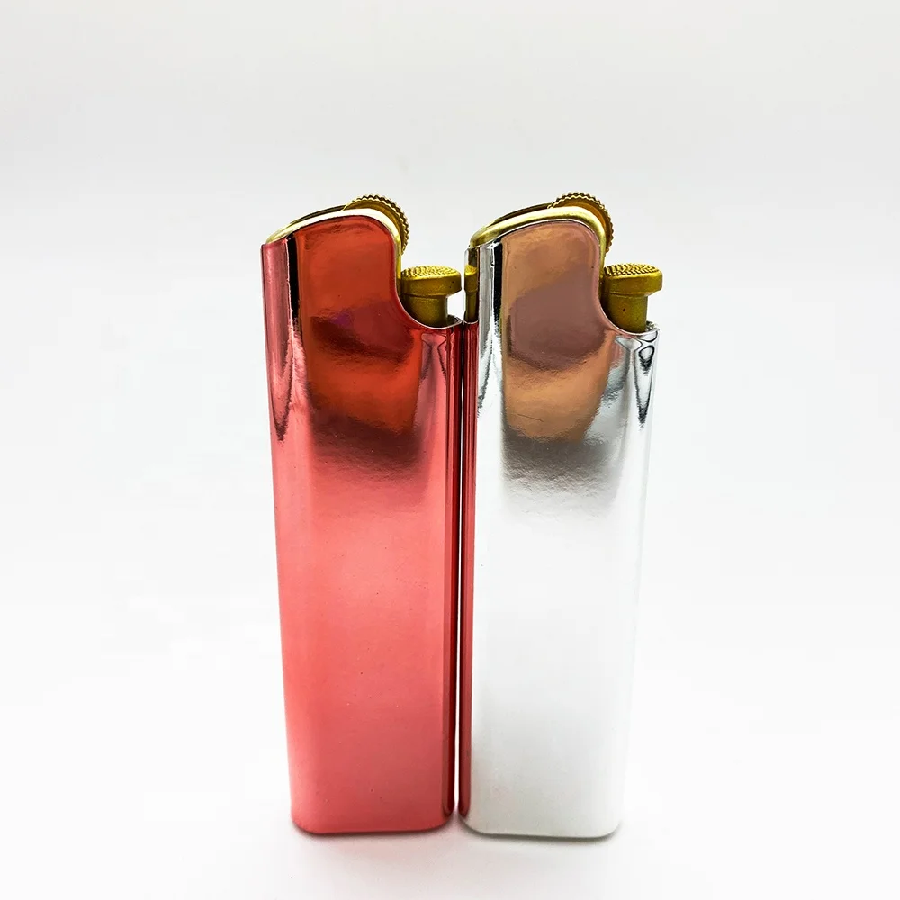 HP-990A New Design Fashionable Colored Sliver Metal Flint Lighters Bulk