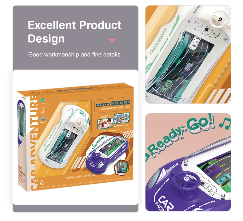 Newest Handheld Game Console Portable Multiplayer Games Dodge Car Toy Mini Racing Car Adventure Toy