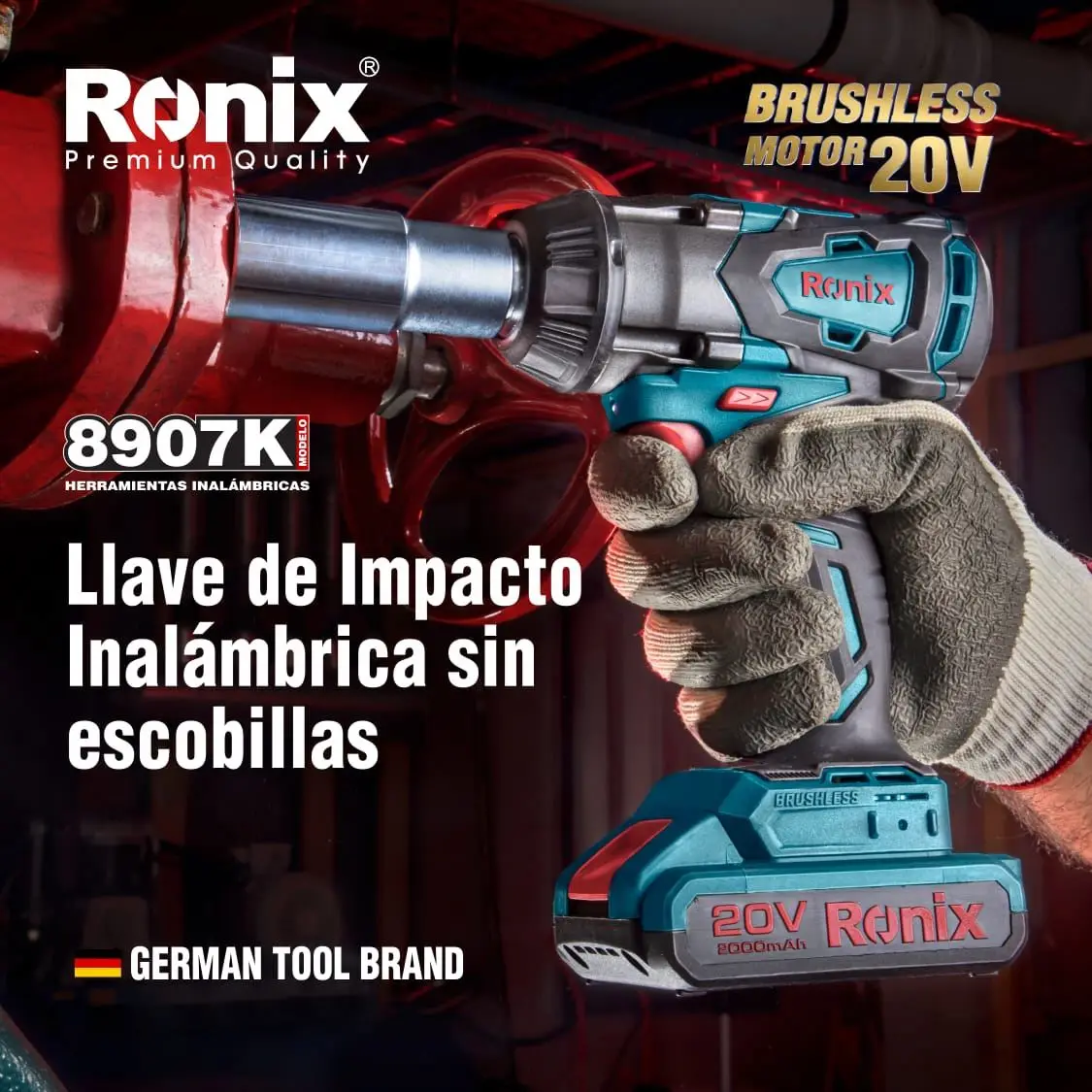 Набор электроинструментов Ronix 89K01 с вращающимся молотком бесщеточный электрический беспроводной ключ батареями 20 В