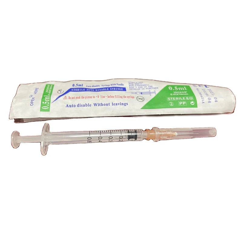EO Sterilization hospital clinical single use 0.5ml syringe with needle