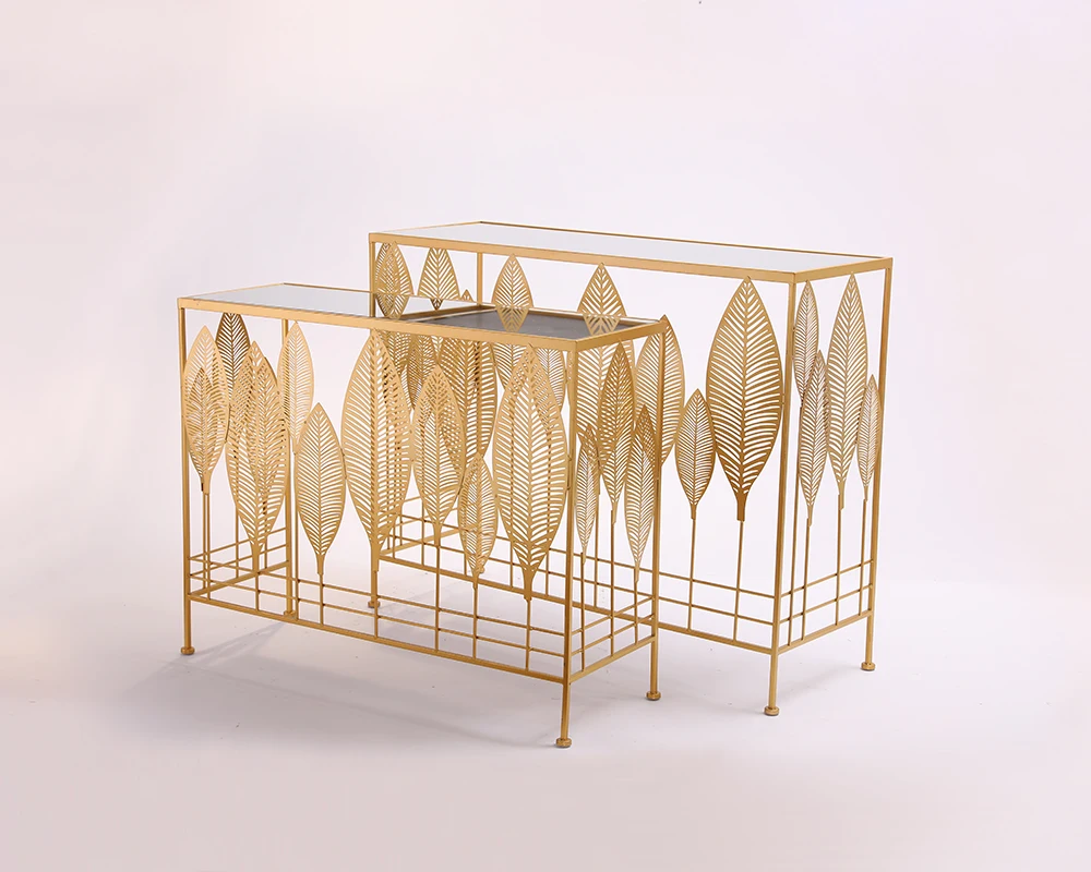 European metal wrought iron leaf frame porch table modern minimalist mirror porch partition porch frame