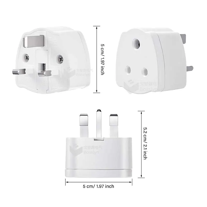 BS1363-5 standard UK to India 3 Pin Adapter Plug with 5/13A Fused