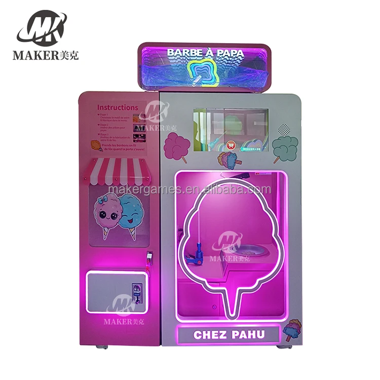 Professional Sweet Cotton Candy Sugar Robot Automatic Machine Sugar Cotton Candy Commercial Dispenser Vending Machines